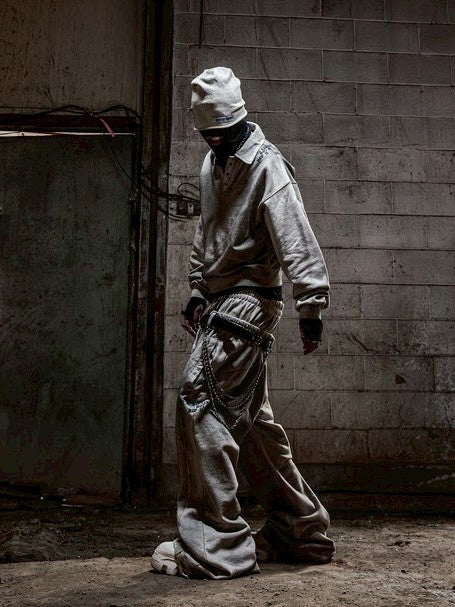 【roaringrad】Dirty Double Waist Sweat Pants