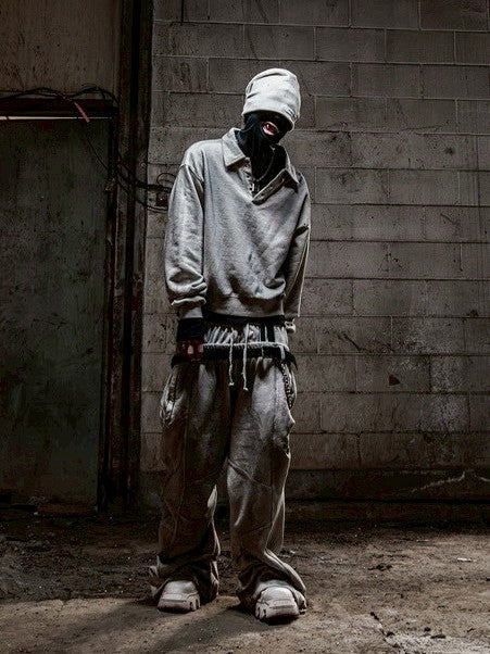 【roaringrad】Dirty Double Waist Sweat Pants