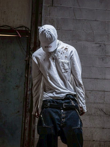 【roaringrad】Slub Distressed Long Sleeve