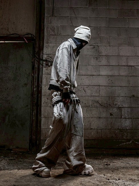 【roaringrad】Dirty Double Waist Sweat Pants