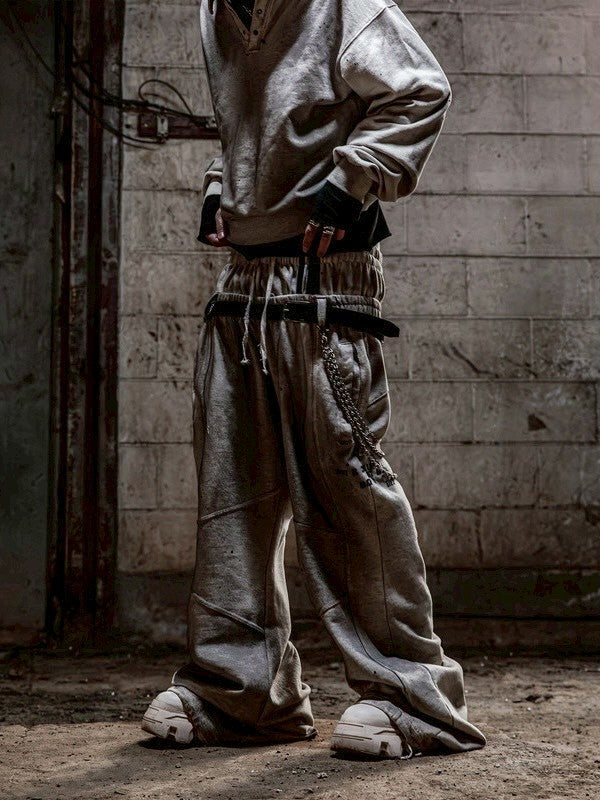 【roaringrad】Dirty Double Waist Sweat Pants