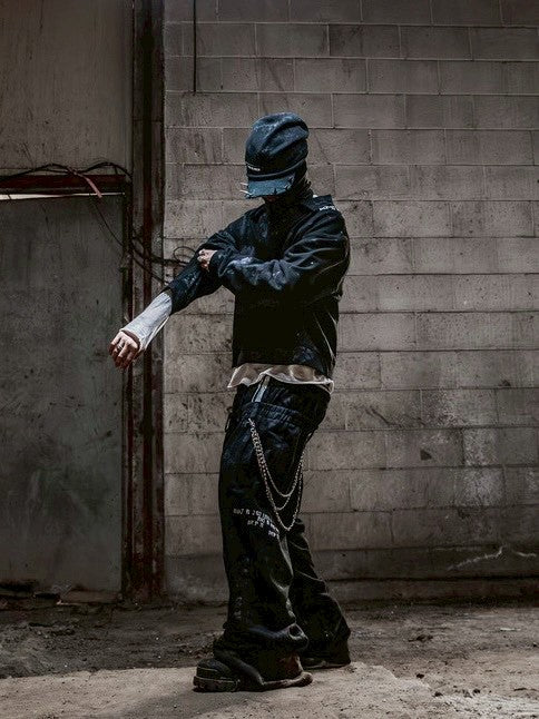 【roaringrad】Dirty Double Waist Sweat Pants