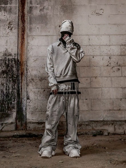 【roaringrad】Dirty Double Waist Sweat Pants