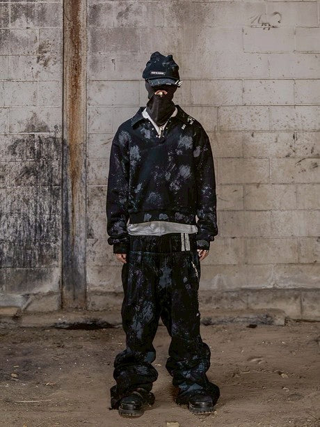 【roaringrad】Dirty Double Waist Sweat Pants