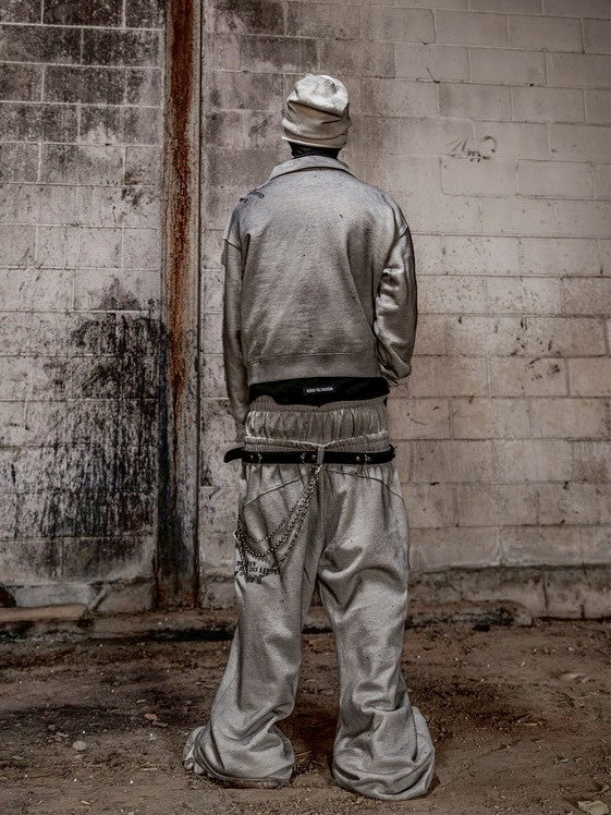 【roaringrad】Dirty Double Waist Sweat Pants