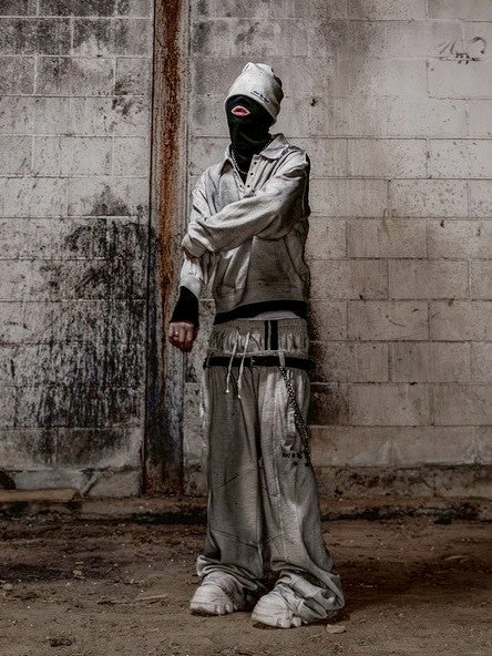 【roaringrad】Dirty Double Waist Sweat Pants