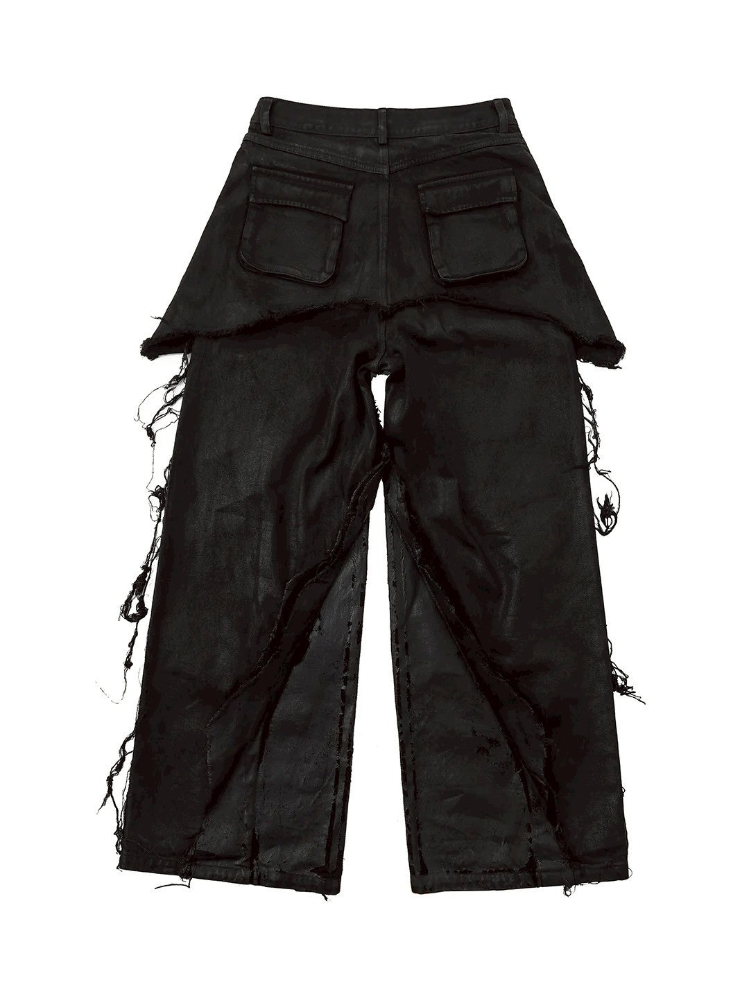 【seronine】Oathbreak Blackfilm Wax-Crack Denim Pants