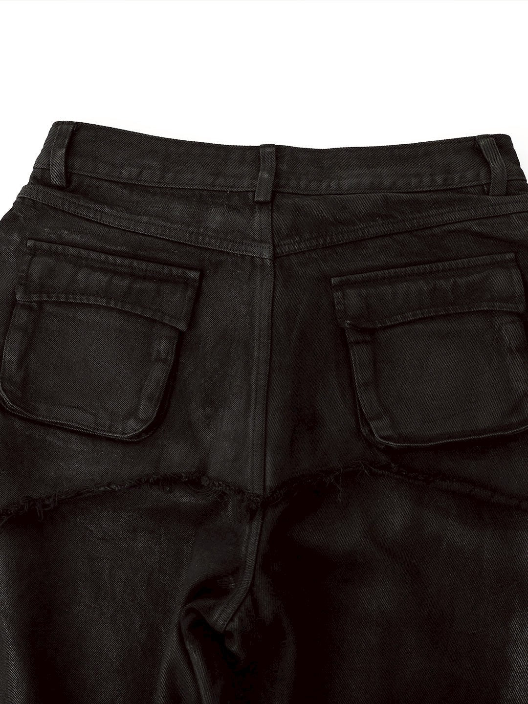 【seronine】Oathbreak Blackfilm Wax-Crack Denim Pants
