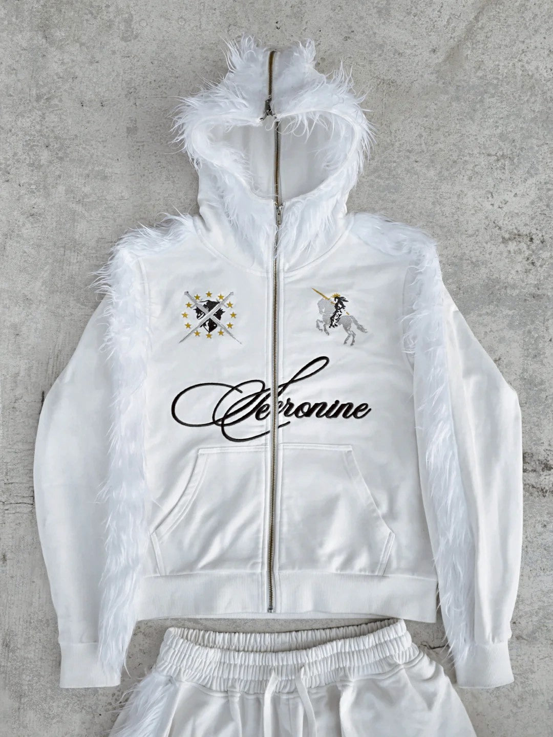 【seronine】Whiteout Form Mohawk Fleece Trim Set(Hoodzip)