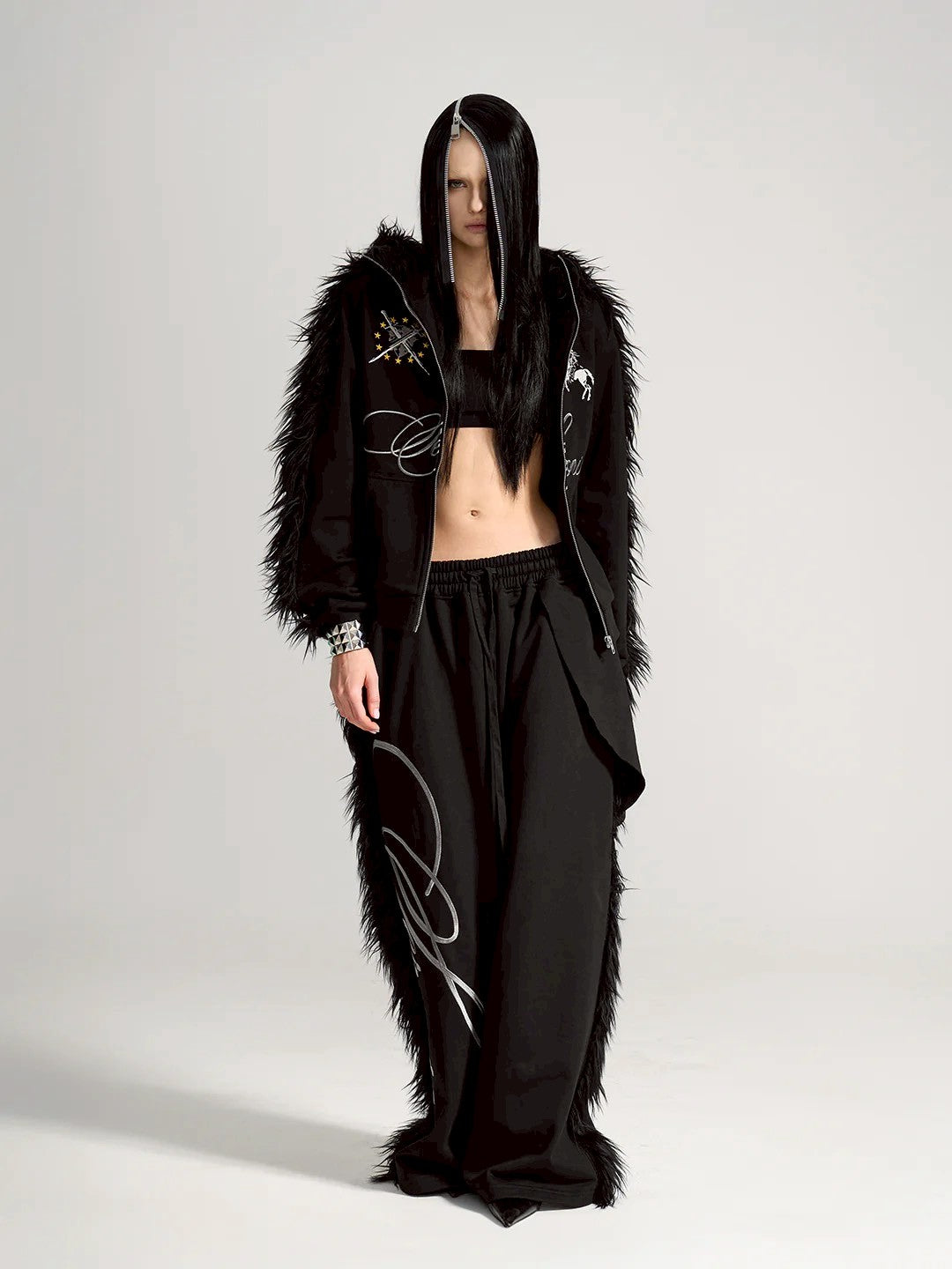【seronine】Midnight Form Mohawk Fleece Trim Set(Pants)