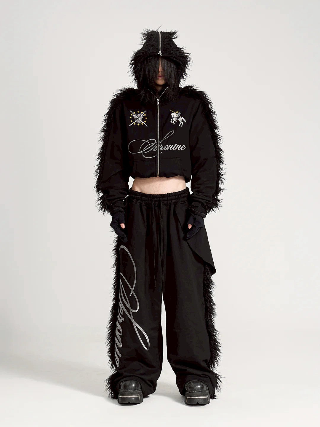 【seronine】Midnight Form Mohawk Fleece Trim Set(Hoodzip)