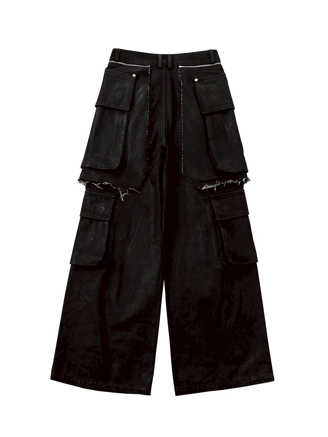 【seronine】Hinge Form Wax-Brushed Layered Denim Pants