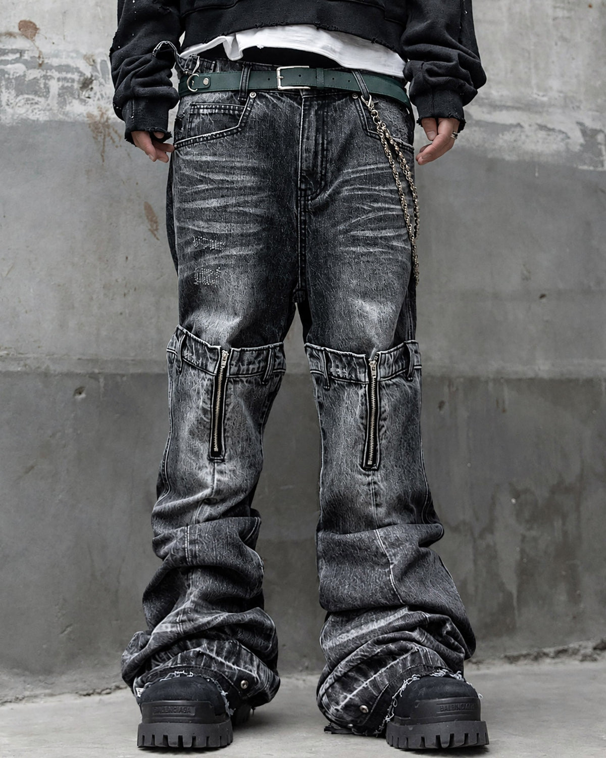 【roaringrad】Triple Ob Flare Denim Pants