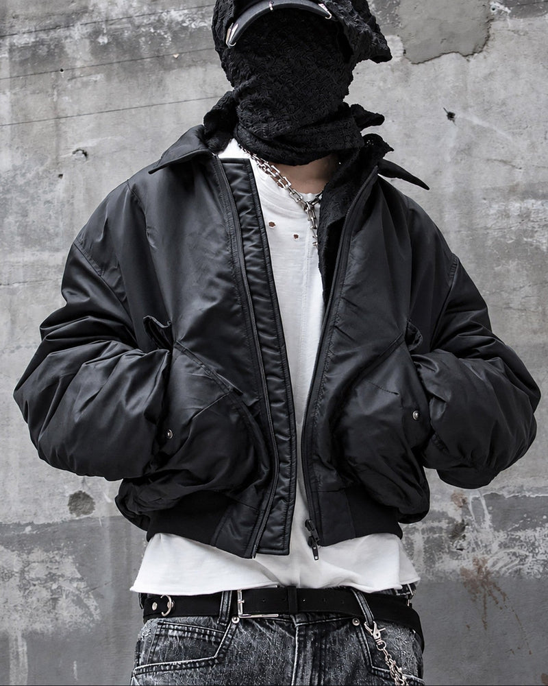 【roaringrad】26 Shirring Crop Bomber