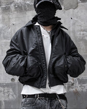 【roaringrad】26 Shirring Crop Bomber
