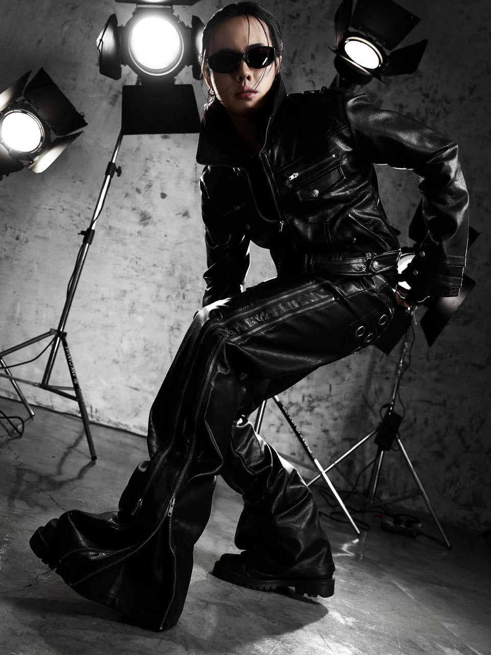 【Rosen Kreuz】MULTI-ZIP GUARD LEATHER PANTS