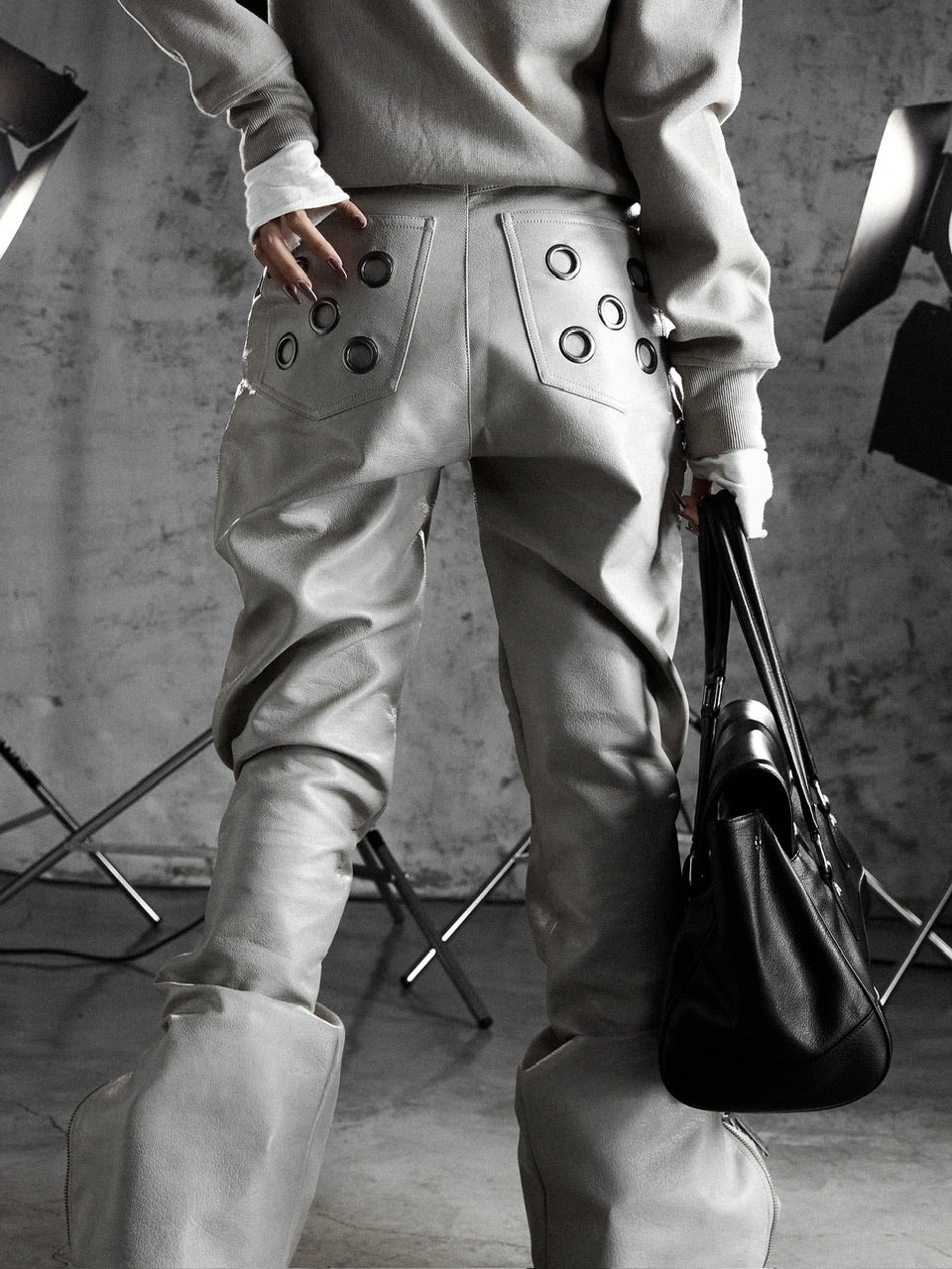 【Rosen Kreuz】MULTI-ZIP GUARD LEATHER PANTS