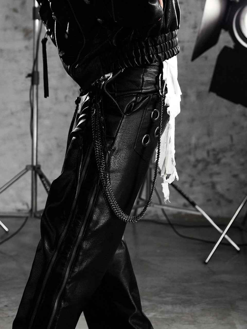 【Rosen Kreuz】MULTI-ZIP GUARD LEATHER PANTS