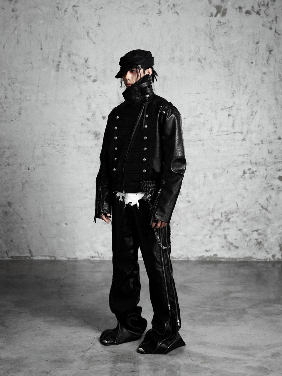 【Rosen Kreuz】MULTI-ZIP GUARD LEATHER PANTS