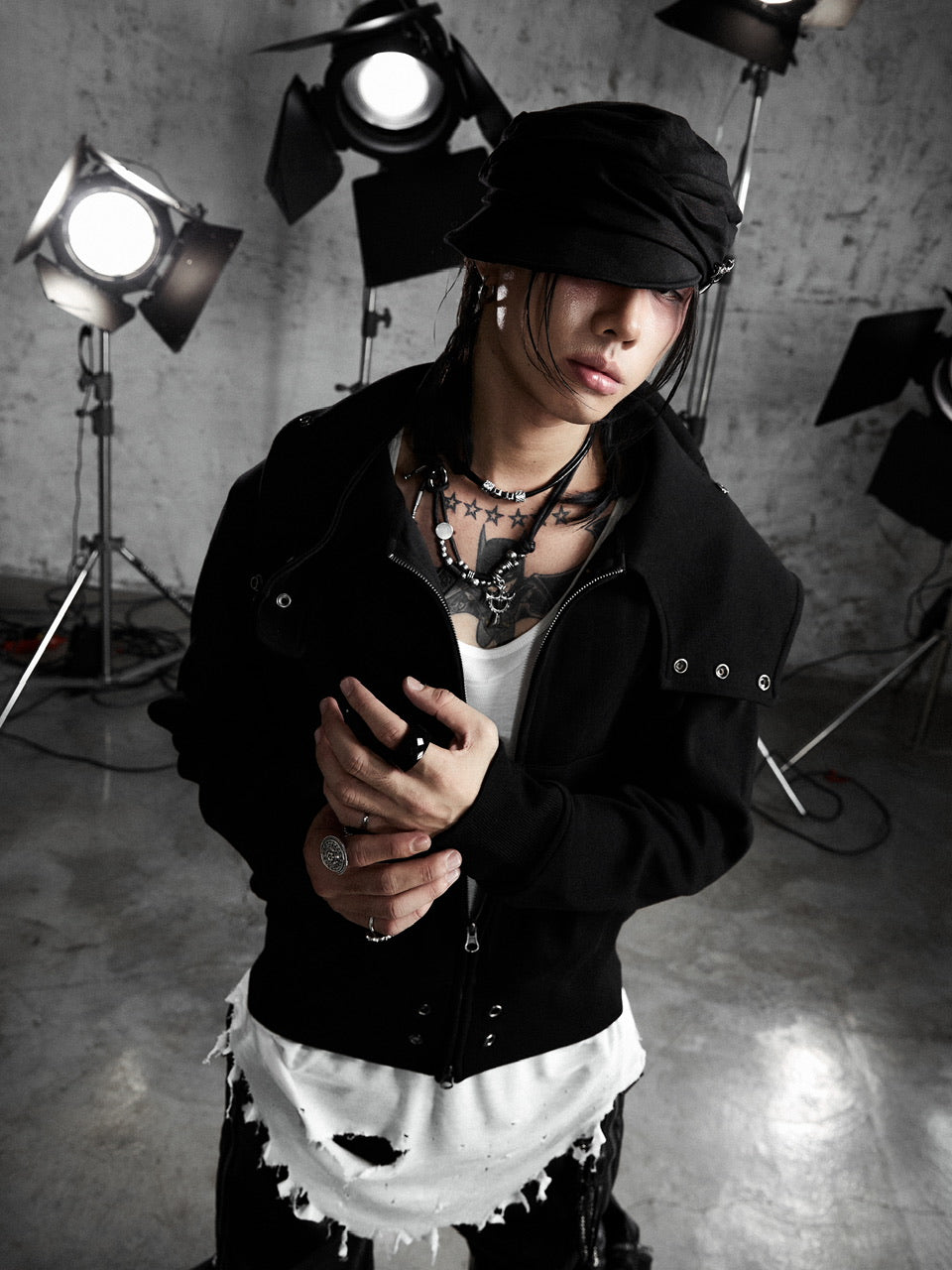 【Rosen Kreuz】GUARD NECK ZIP HOODIE