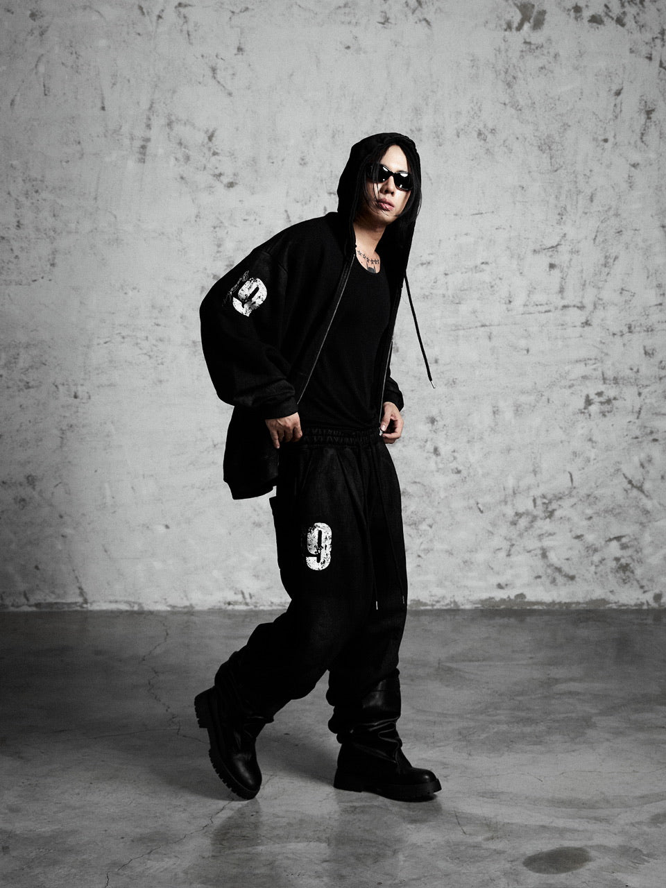 【Rosen Kreuz】COATED SHIELD ZIP UP HOODIE