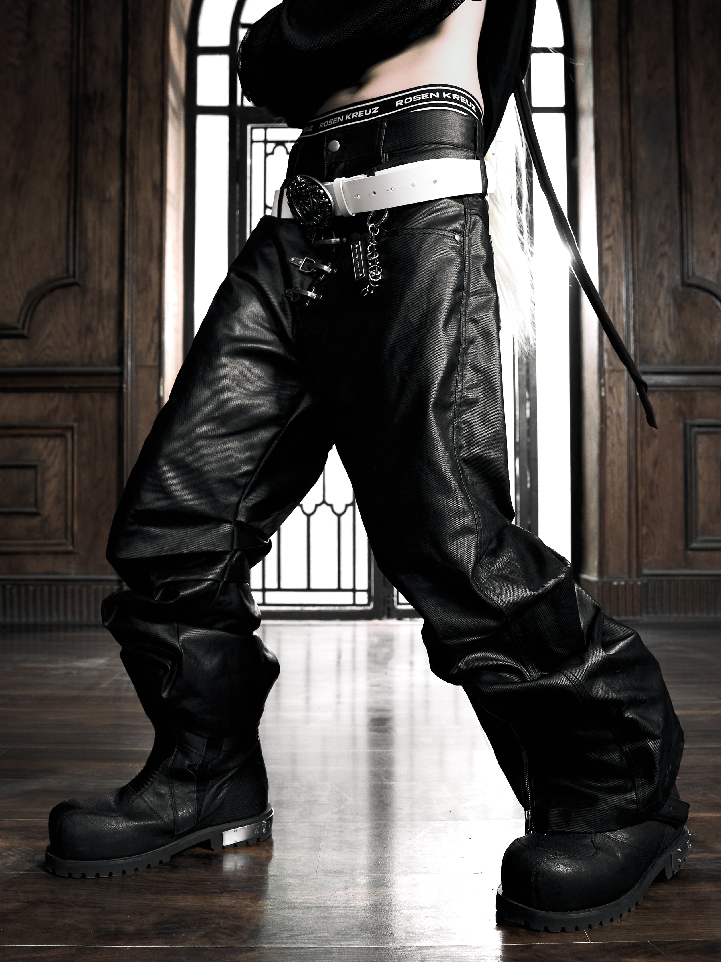 6/5 19:00先行発売【Rosen Kreuz】DECAY HOOK DOUBLE WAIST PANTS
