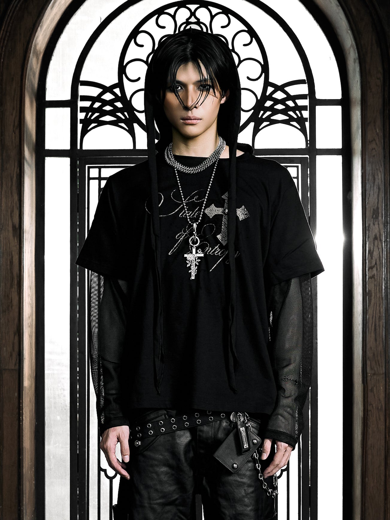 6/5 19:00先行発売【Rosen Kreuz】RUIN LAYERED MESH LONG SLEEVE