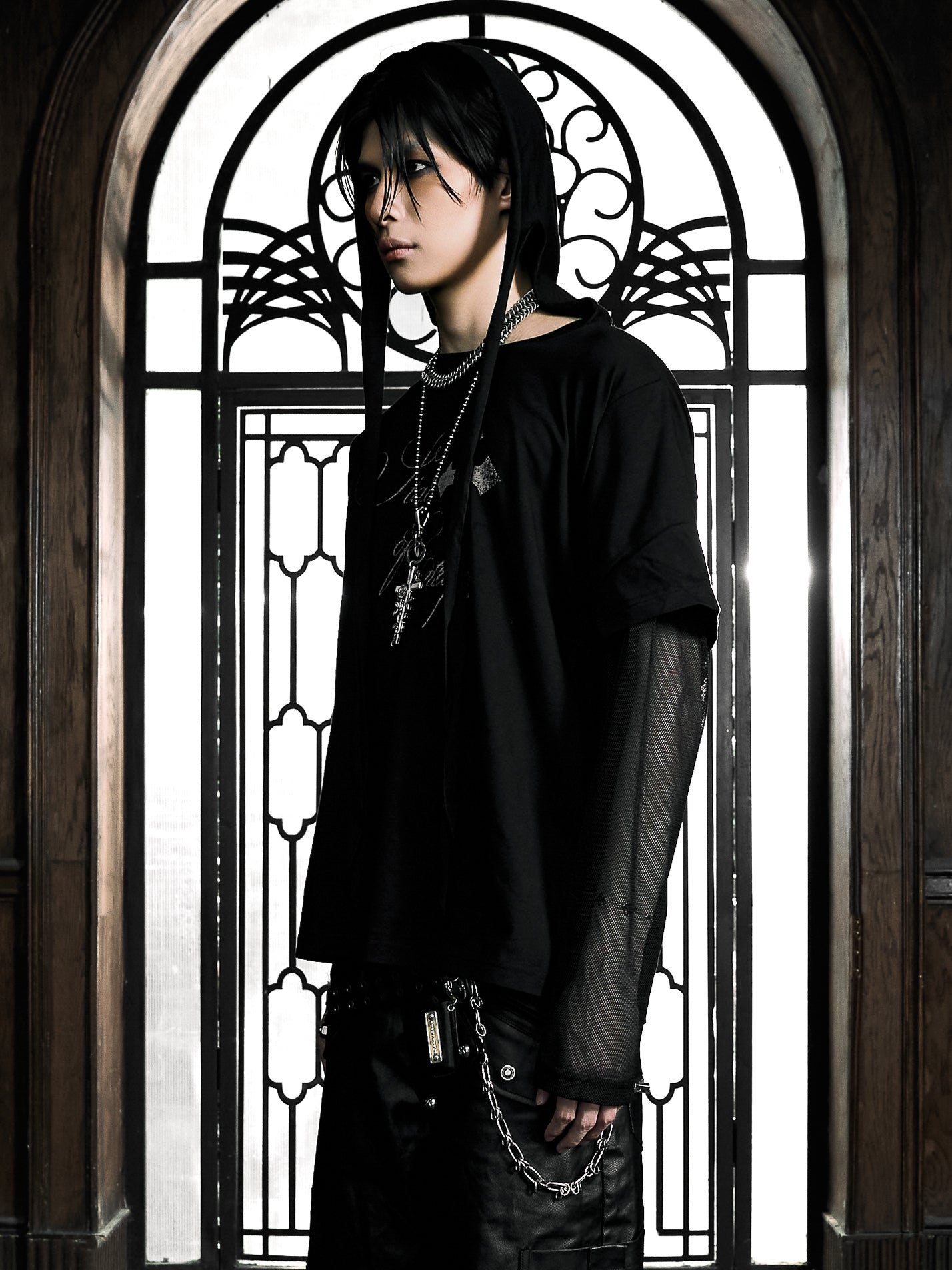 6/5 19:00先行発売【Rosen Kreuz】RUIN LAYERED MESH LONG SLEEVE