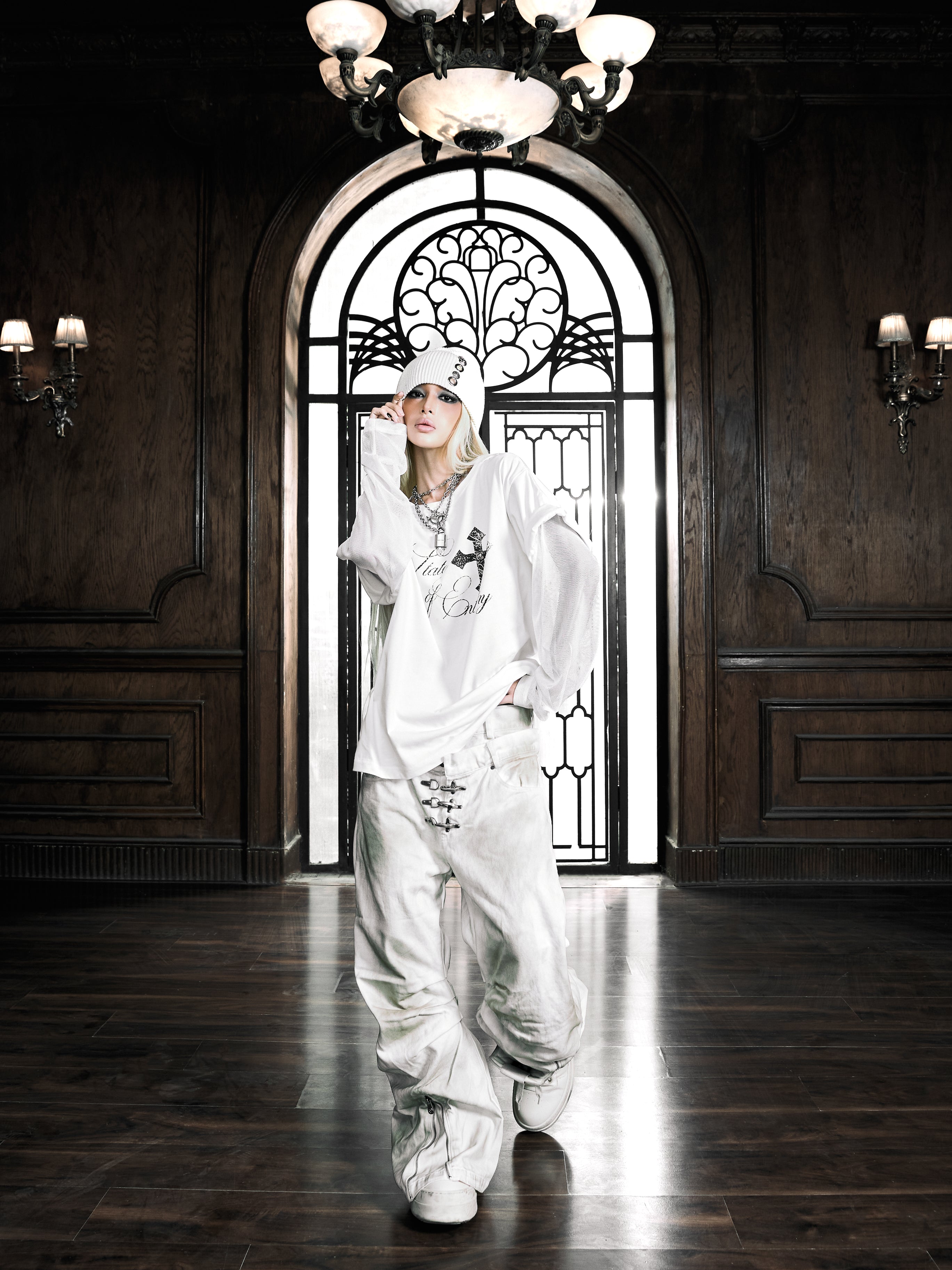 6/5 19:00先行発売【Rosen Kreuz】DECAY HOOK DOUBLE WAIST PANTS