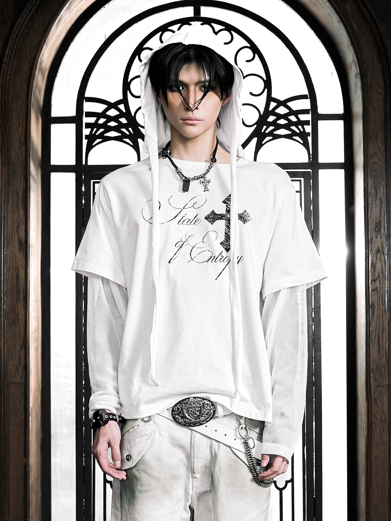 6/5 19:00先行発売【Rosen Kreuz】RUIN LAYERED MESH LONG SLEEVE