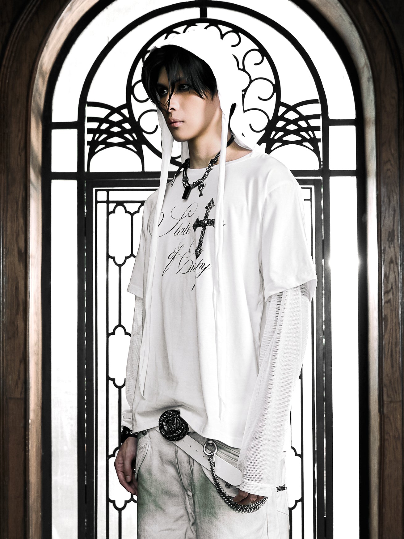 6/5 19:00先行発売【Rosen Kreuz】RUIN LAYERED MESH LONG SLEEVE