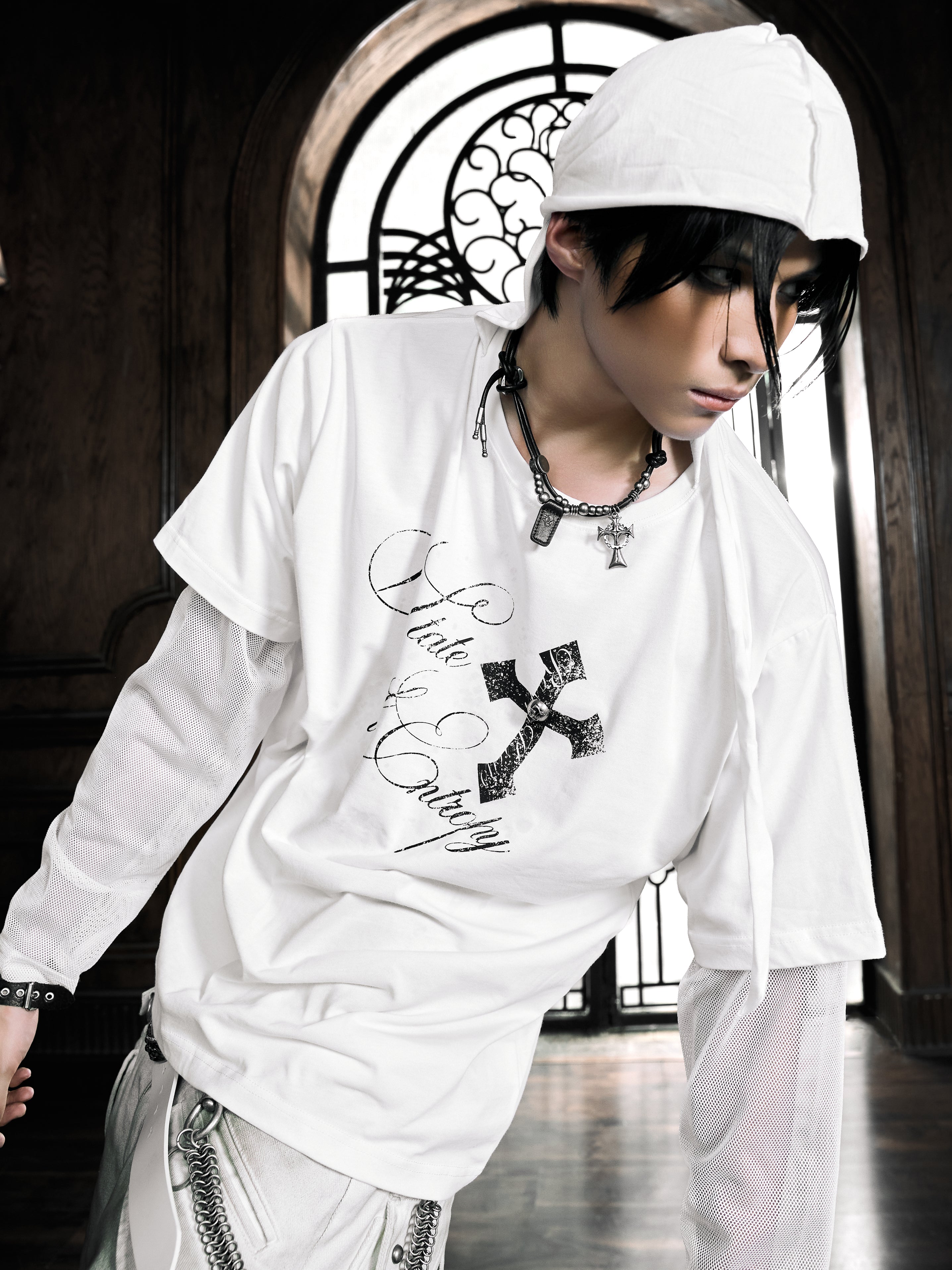 6/5 19:00先行発売【Rosen Kreuz】RUIN LAYERED MESH LONG SLEEVE