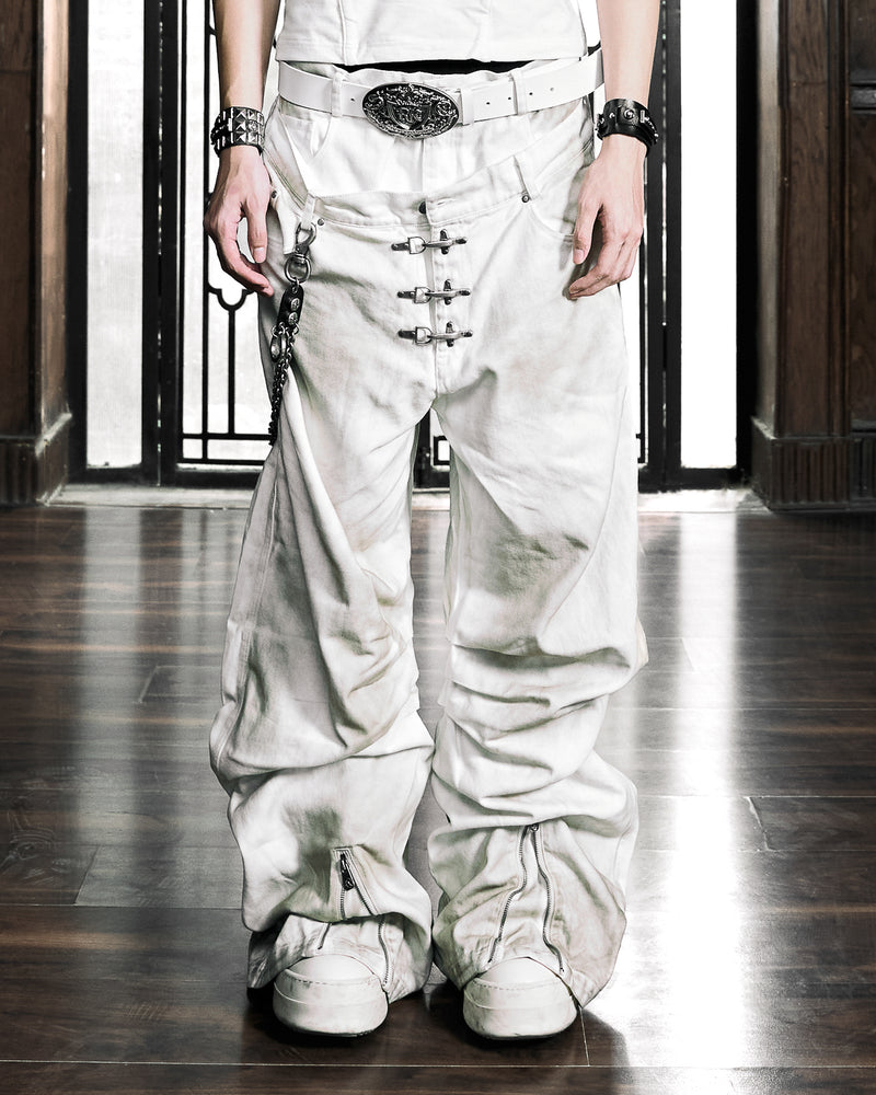 【Rosen Kreuz】DECAY HOOK DOUBLE WAIST PANTS