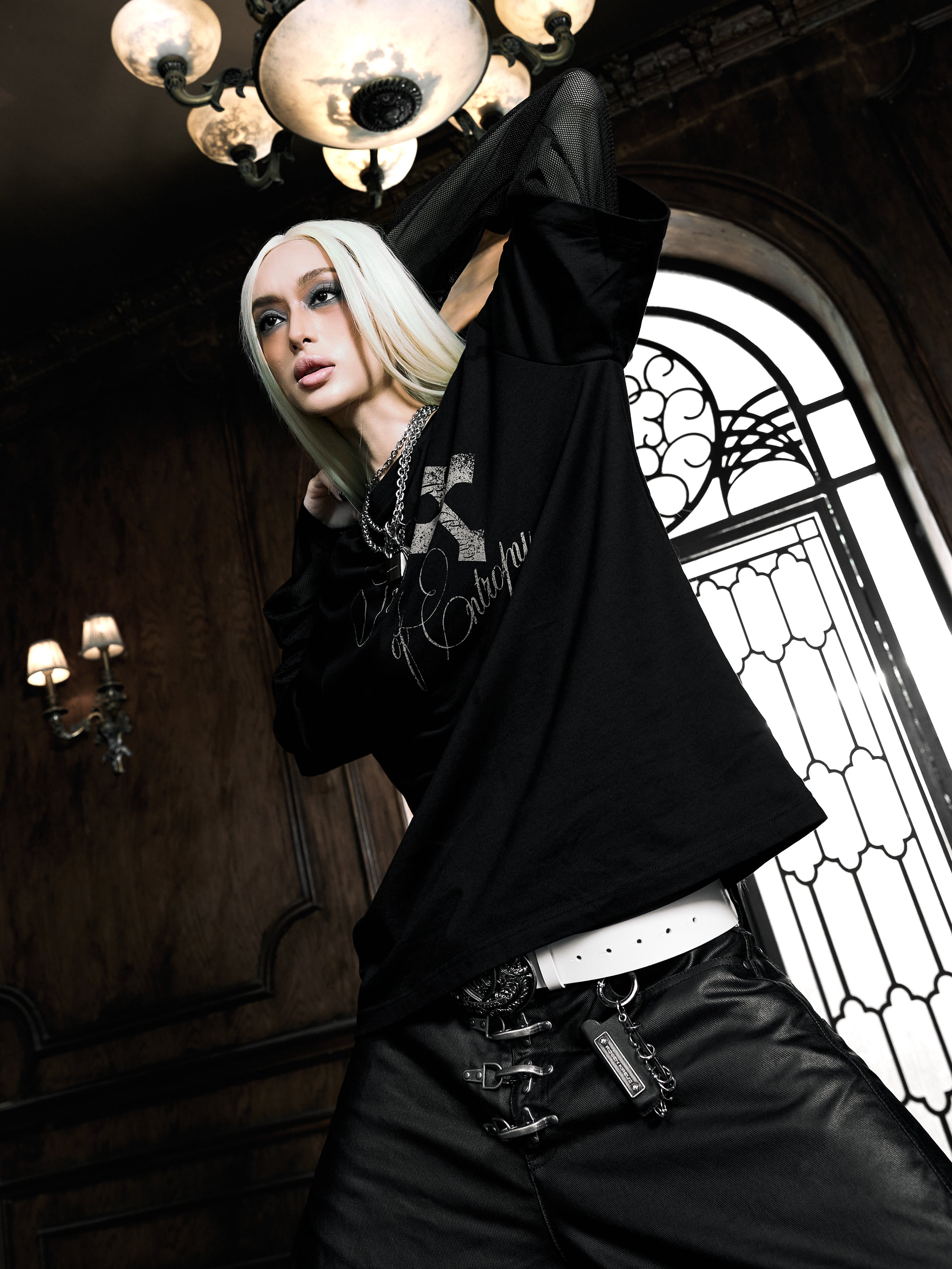 6/5 19:00先行発売【Rosen Kreuz】RUIN LAYERED MESH LONG SLEEVE