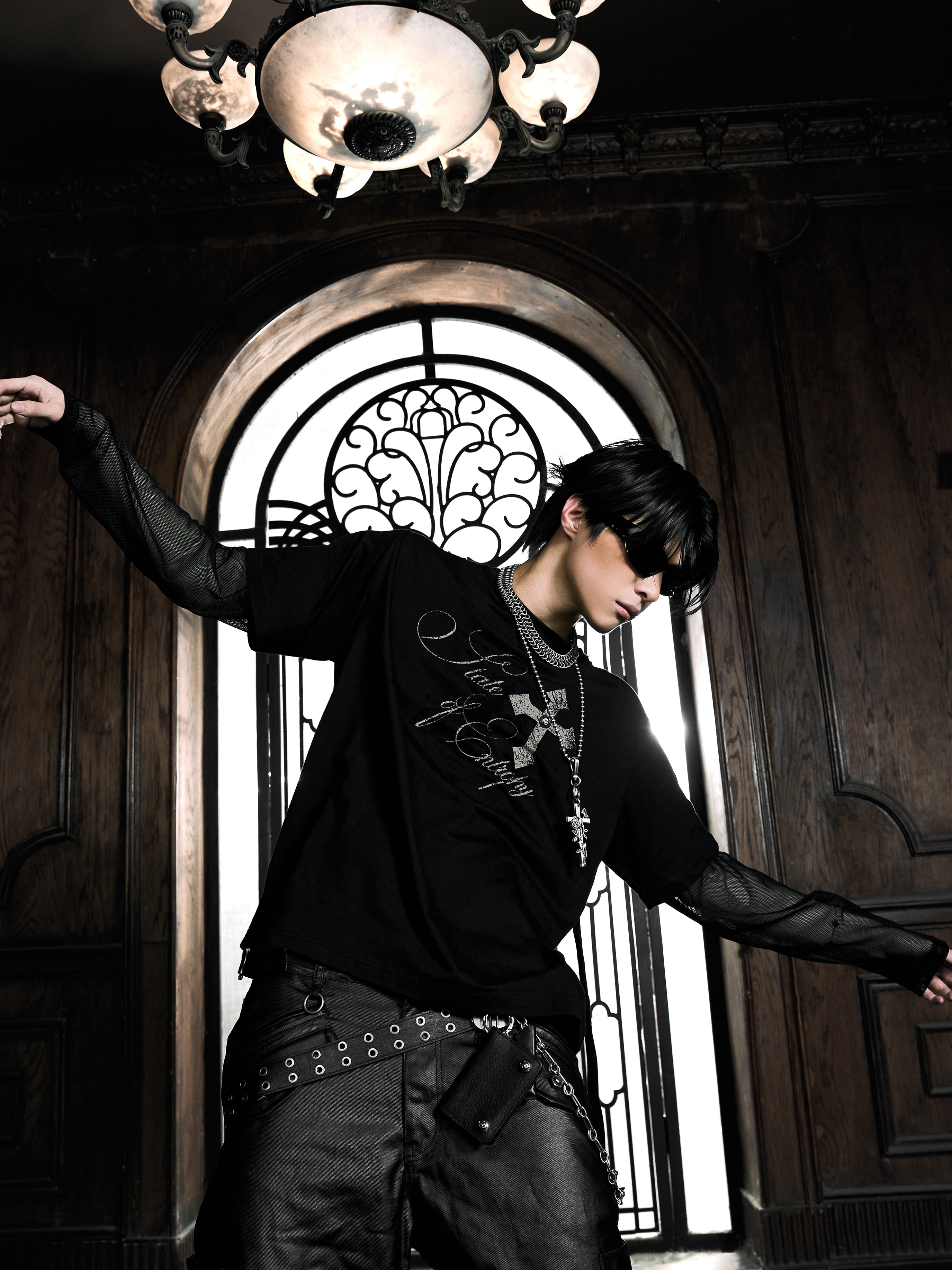 6/5 19:00先行発売【Rosen Kreuz】RUIN LAYERED MESH LONG SLEEVE