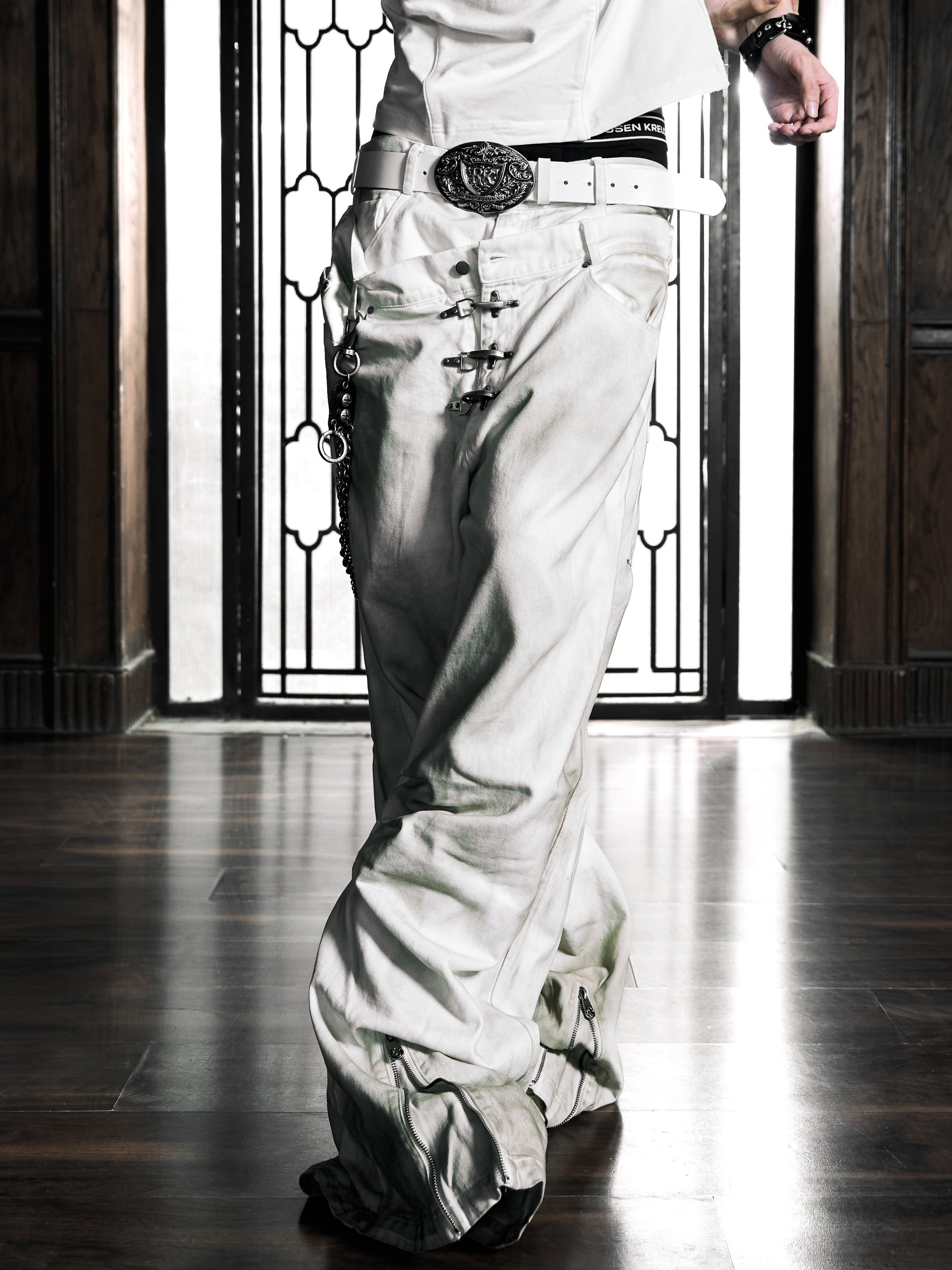 6/5 19:00先行発売【Rosen Kreuz】DECAY HOOK DOUBLE WAIST PANTS