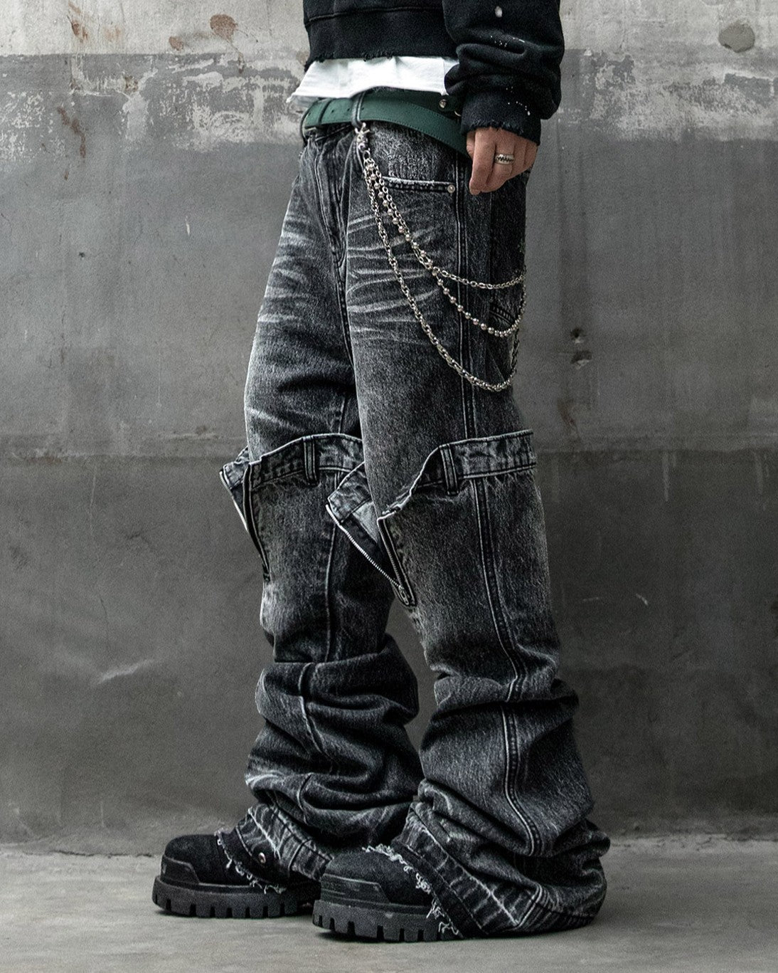【roaringrad】Triple Ob Flare Denim Pants