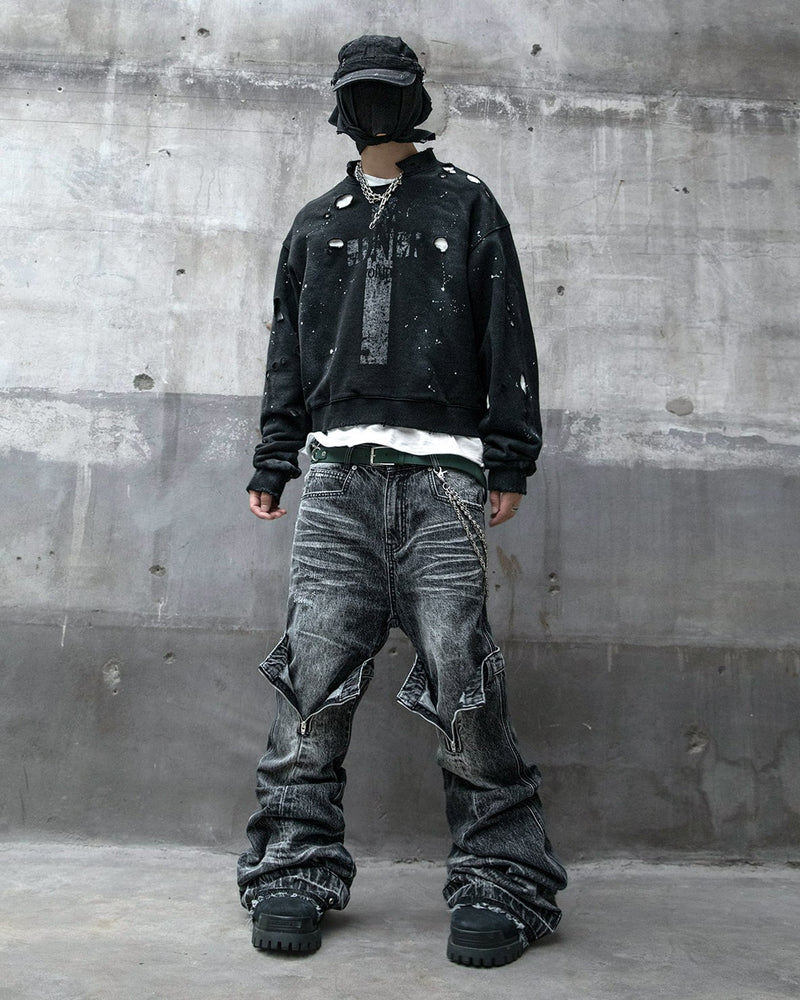 【roaringrad】Triple Ob Flare Denim Pants