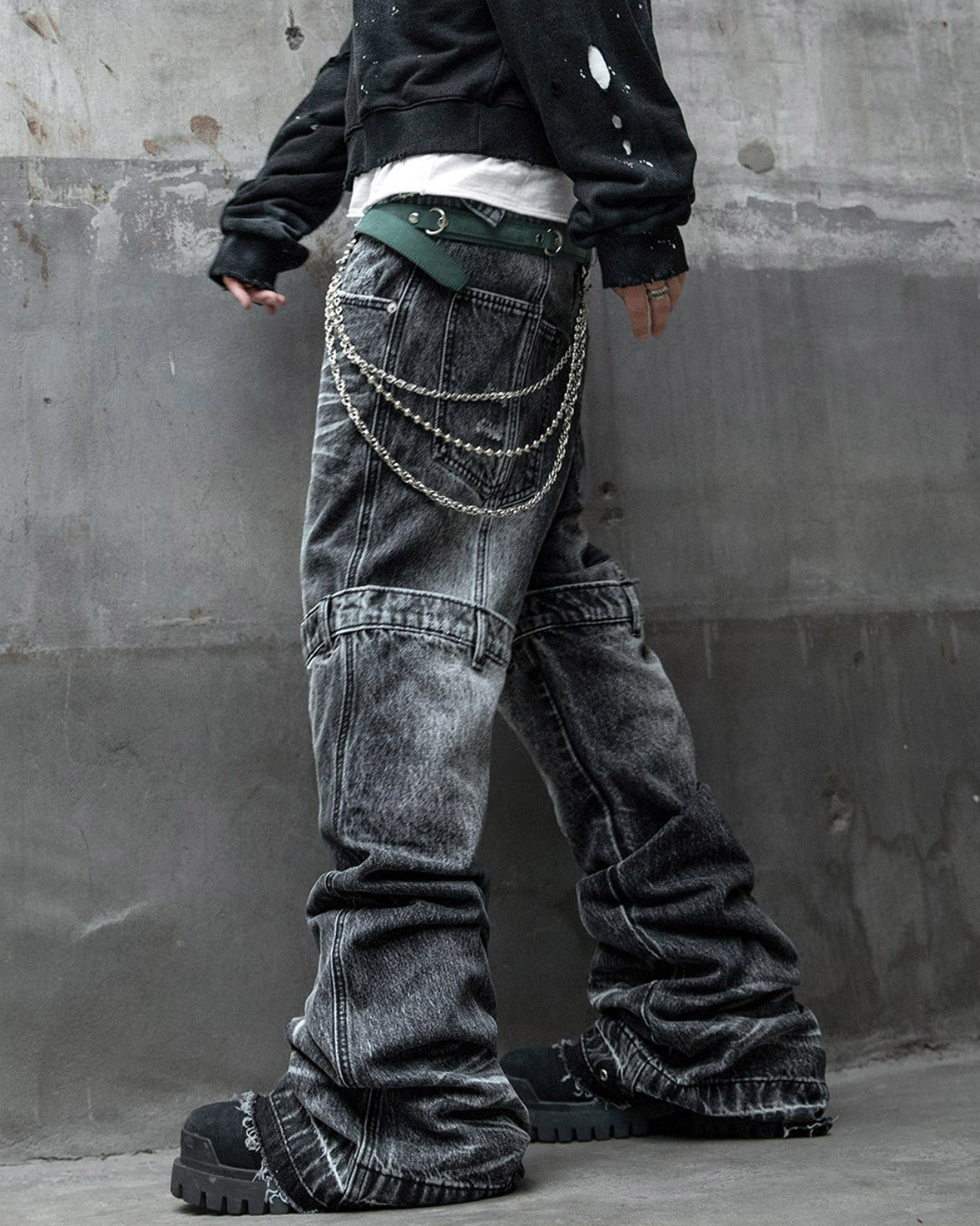 【roaringrad】Triple Ob Flare Denim Pants