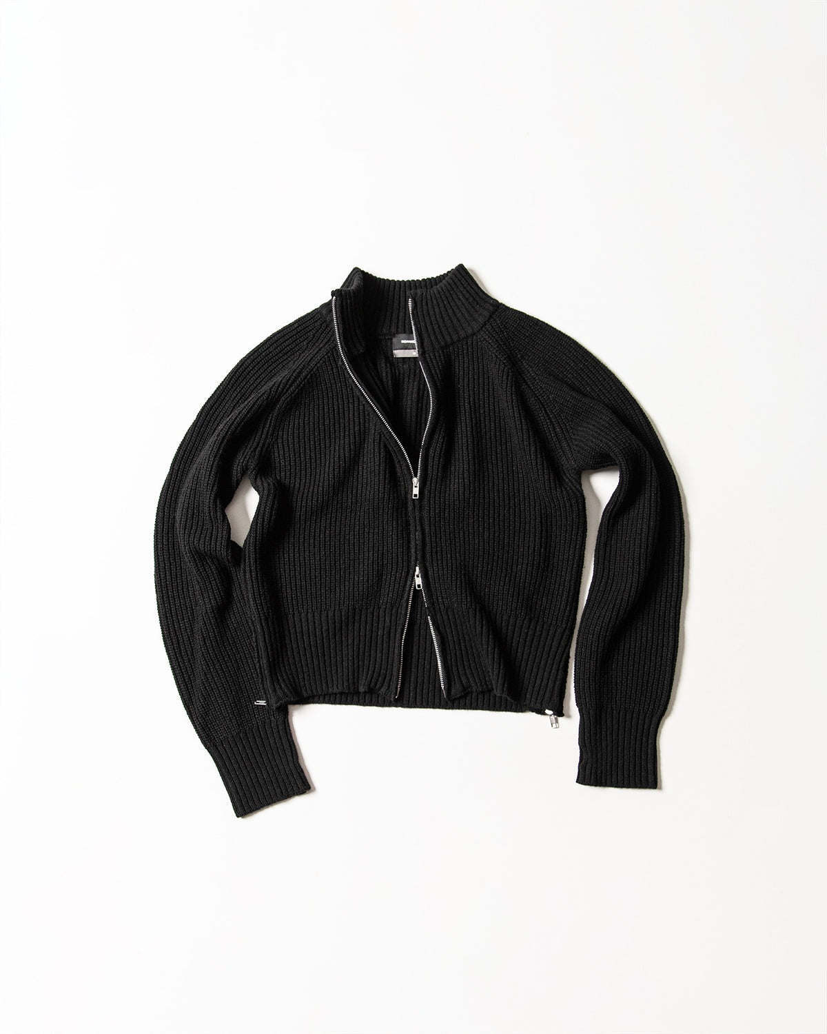 【roaringrad】Side-Zip Crop Knit Zip-Up