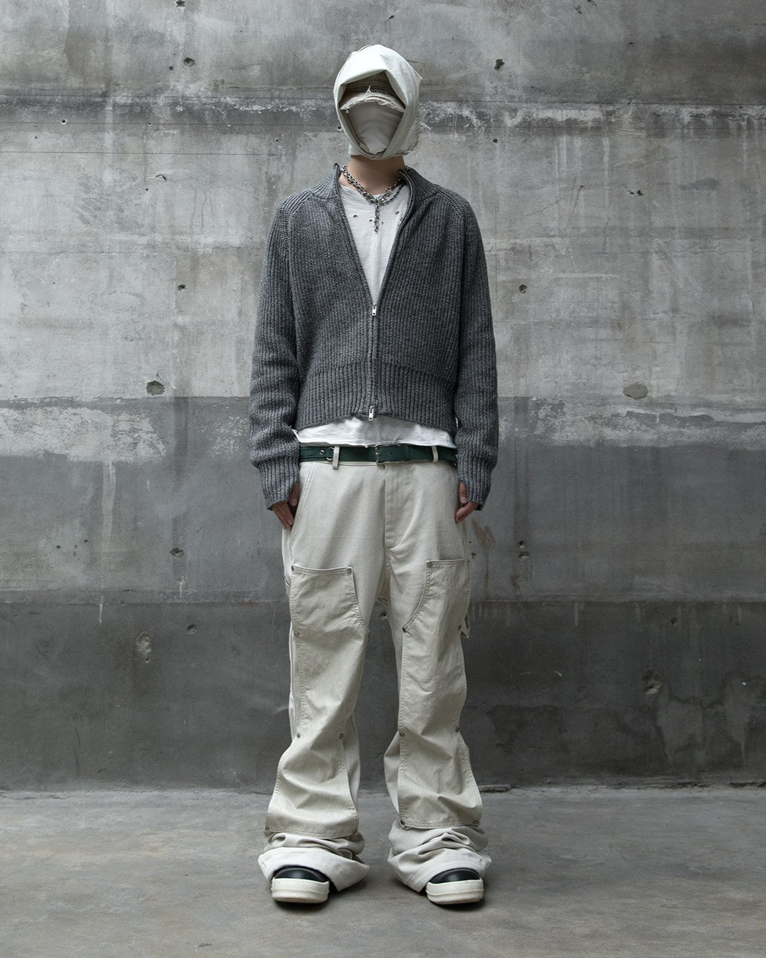 【roaringrad】Side-Zip Crop Knit Zip-Up