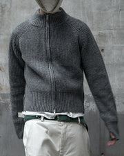 【roaringrad】Side-Zip Crop Knit Zip-Up