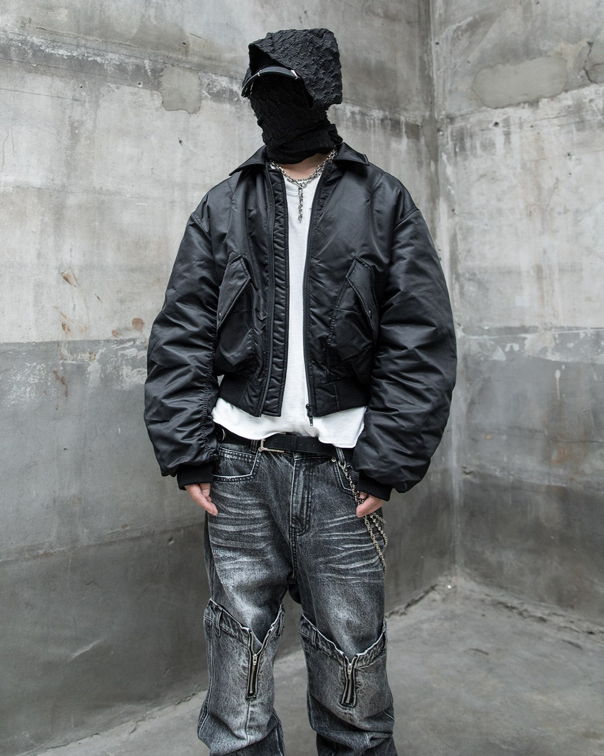 【roaringrad】26 Shirring Crop Bomber