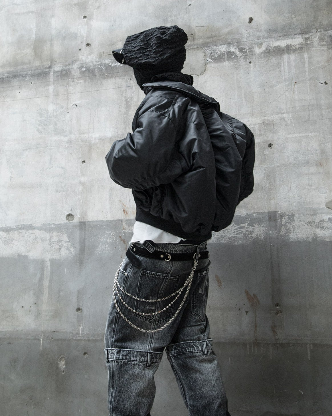 【roaringrad】26 Shirring Crop Bomber
