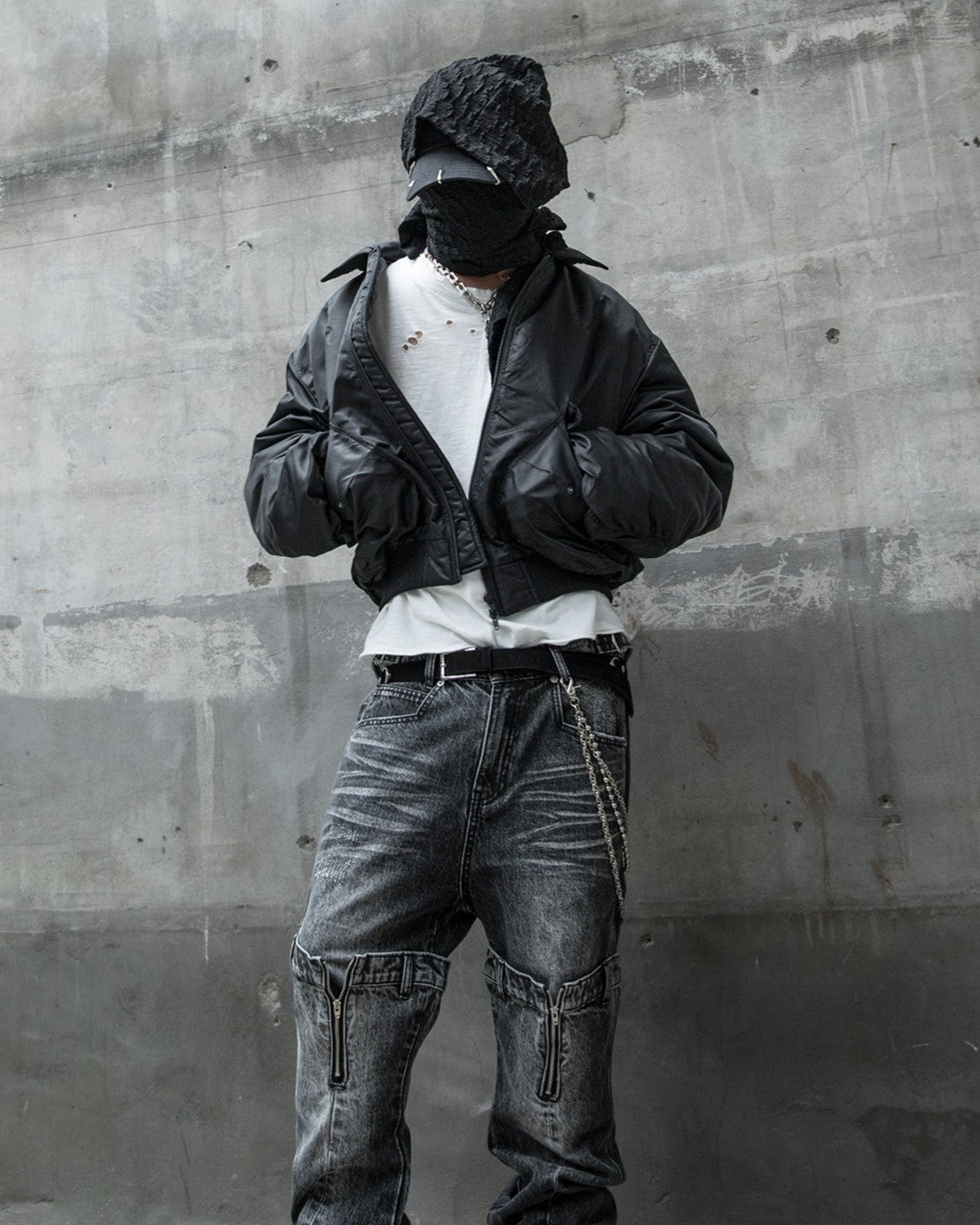 【roaringrad】26 Shirring Crop Bomber