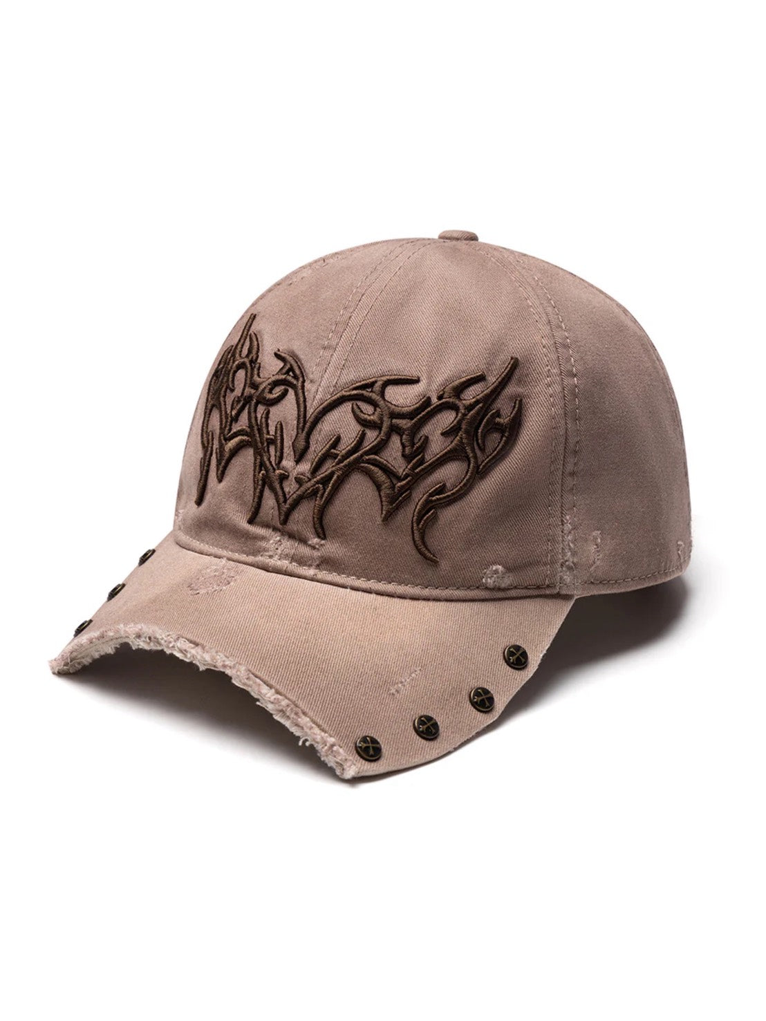 【SUPPLIER】Ripped Brim Heart Tribal 6 Panel Cap
