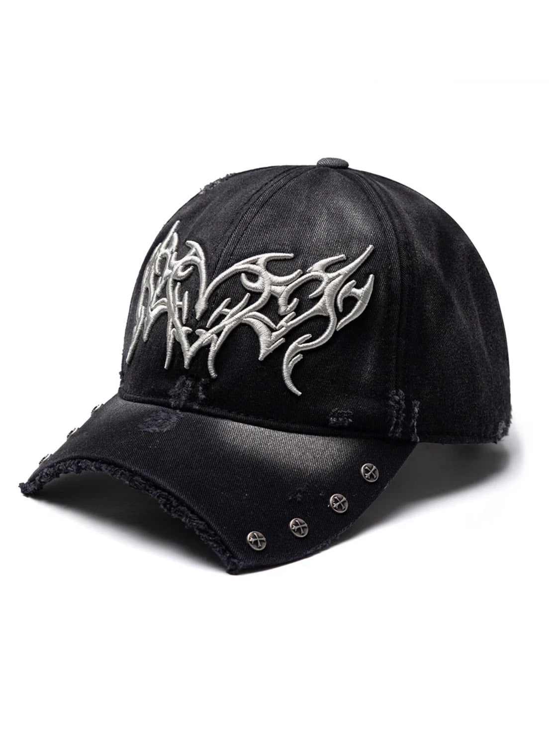 【SUPPLIER】Ripped Brim Heart Tribal 6 Panel Cap