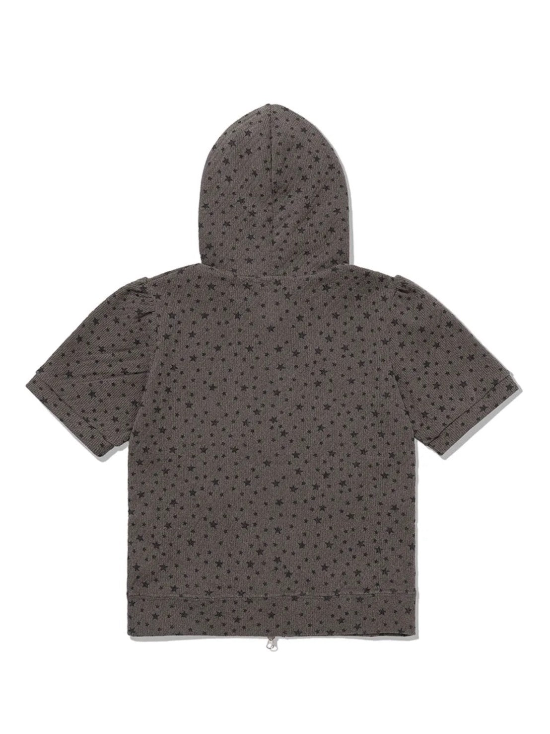 【Uglyshadow】STAR SHIRRING HOODED ZIP-UP