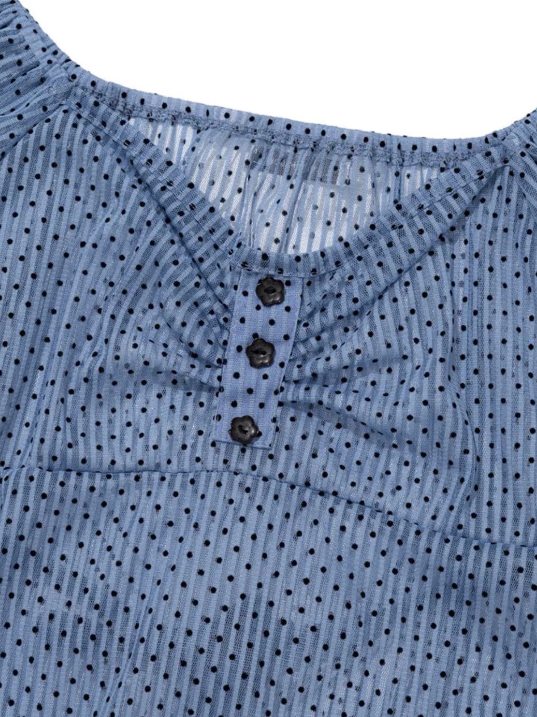 【Uglyshadow】DOT SHIRRING BLOUSE