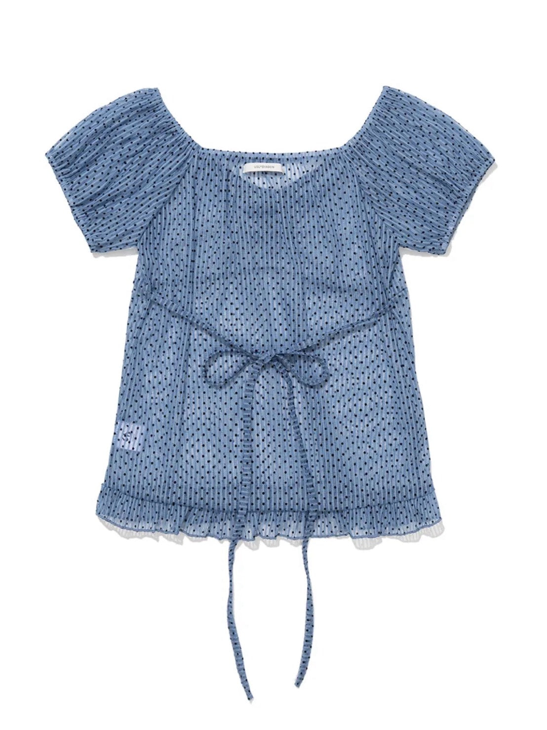【Uglyshadow】DOT SHIRRING BLOUSE